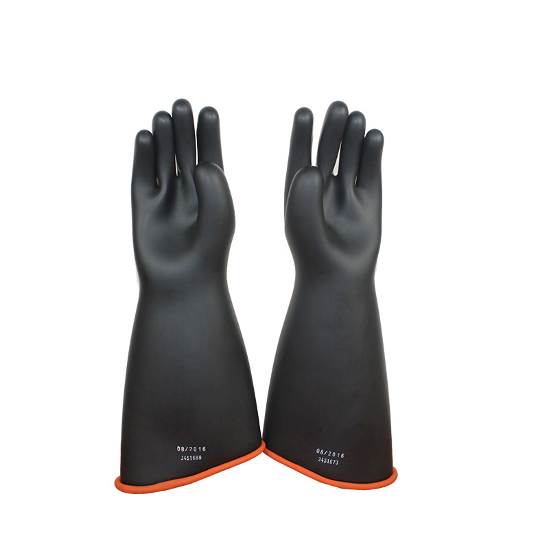 4級絕緣手套斜邊黑橘款